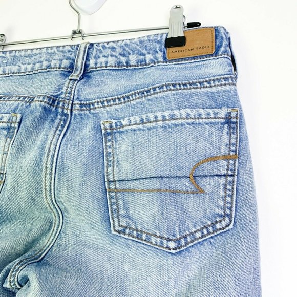 American Eagle‎ Tomgirl Distressed Denim Jeans Sz 0 - Picture 8 of 12